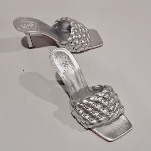 Vince Camuto Silver Braided Women's Heels Size 7.5M